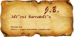 Józsi Barnabás névjegykártya